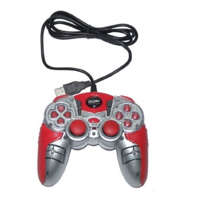 Dual Shock Joypad - Manette de jeux pour PC - USB - Rouge & Gris Dual Shock Joypad - Manette de jeux pour PC - USB - Rouge & Gris