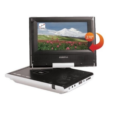 Sigmatek - PDX-1286 - Lecteur DVD portable 7" rotatif - USB