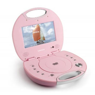 Lenco - WALKY-BOX - Lecteur DVD Portable - Ecran LCD 7" - CD / DVD / mp3 / mp4 - USB - Rose