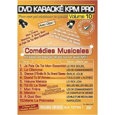 DVD Karaoké KPM Pro Vol.10 Comédies Musicales