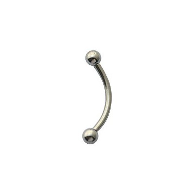 Titane - barbell courbe acier avec boules - piercing arcade - piercing cartilage - piercing septum - piercing génital - pierci