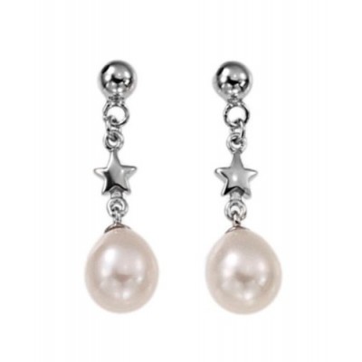 R&T - 50850 - Boucles d'oreilles Femme - Argent 925/1000 - 1.2Gr - Perles d'eau douce Blanches