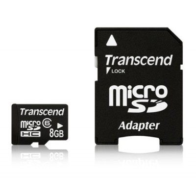 Transcend - TS8GUSDHC6 - Carte mémoire MicroSDHC avec adaptateur - 8 Go
