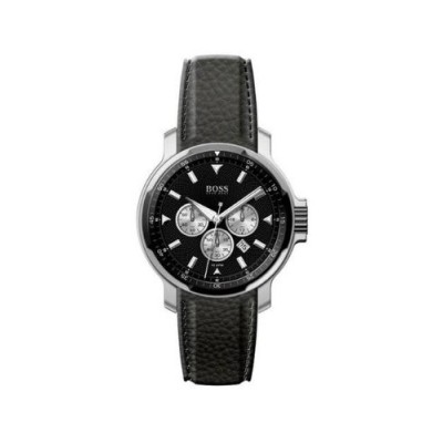 Hugo Boss - 1512105 - Montre Homme - Quartz - Chronographe - Bracelet Cuir Noir