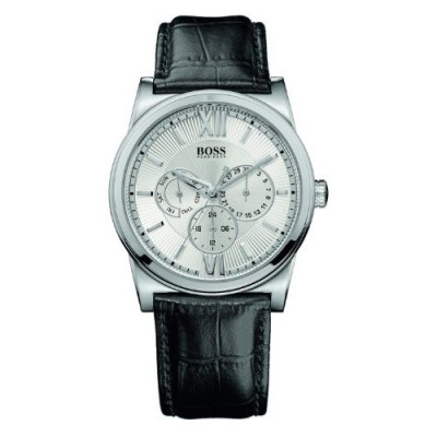 Hugo Boss - 1512589 - Montre Homme - Quartz Analogique - Bracelet Cuir Noir Hugo Boss - 1512589 - Montre Homme - Quartz Analogique - Bracelet Cuir Noir