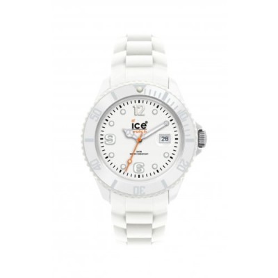Ice Watch - SI.WE.U.S.09 - Ice Blanc - Montre Mixte - Quartz Analogique - Cadran Blanc - Bracelet Silicone Blanc - Moyen Modèl Ice Watch - SI.WE.U.S.09 - Ice Blanc - Montre Mixte - Quartz Analogique - Cadran Blanc - Bracelet Silicone Blanc - Moyen Modèl