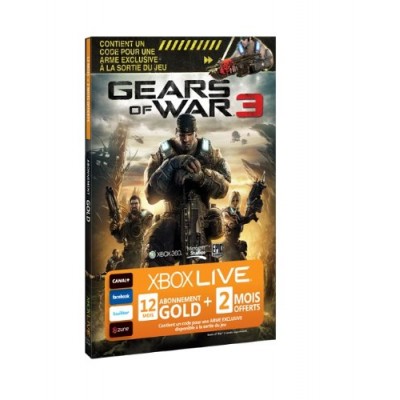 Carte Xbox Live 12 mois + 2 mois Gears of War gratuit