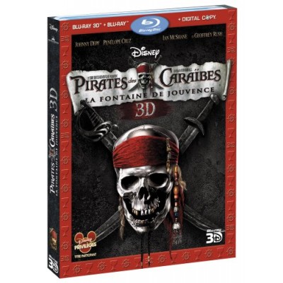 Pirates des Caraïbes : la fontaine de Jouvence - Combo Blu-ray 3D active + Blu-ray + copie digitale [Blu-ray]