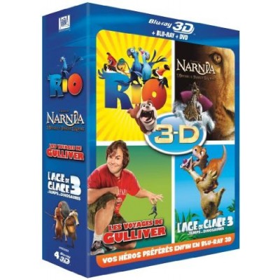 Coffret 3D active : Rio + L'Age de glace 3 + Le monde de Narnia 3 + Les voyages de Gulliver [Blu-ray]