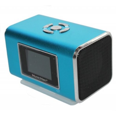 Technaxx - MusicMan Midi Soundstation - Haut-parleur stéréo + LCD pour Lecteur mp3/iPod/iPhone - Bleu