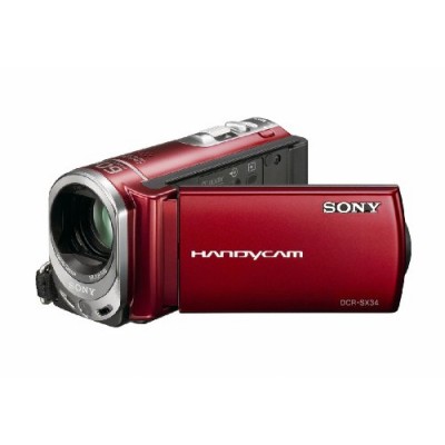 Sony - DCR-SX34 - Caméscopes à mémoire Flash 4 Go - Port SD/Memory Stick - 60 x - Rouge