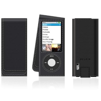 Belkin - Étui portefeuille en cuir pour iPod Nano - Noir