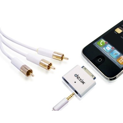 DEXIM - Kit de connexion câble Audio Video sur TV & HiFi pour iPhone / iPod /iTouch / PSP / Archos