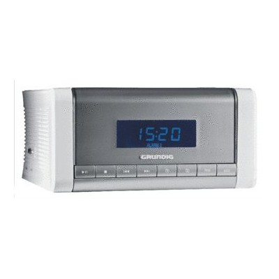 Grundig - CCD 5600 - Radio réveil CD - Stéréo FM/ AM - mp3 - 2 haut-parleurs - Ecouteurs - Argent