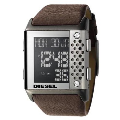 Montre Diesel Homme - DZ7123 - Quartz Digitale - Cadran Brun - Bracelet en Cuir