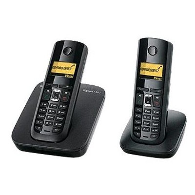 Siemens - Gigaset A580 Duo - Téléphone numérique sans fil Eco DECT + 1 Combiné supplémentaire - Son HDSP - Fonction SMS - 