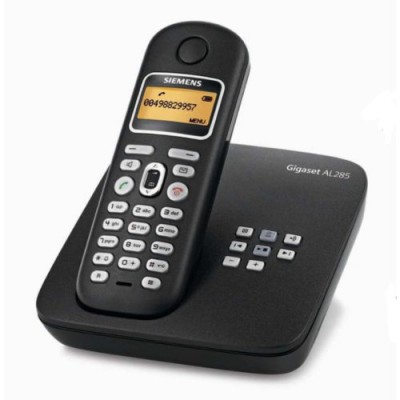 Siemens - Gigaset AL285 - Téléphone sans fil avec répondeur DECT - Mains-libres - Noir