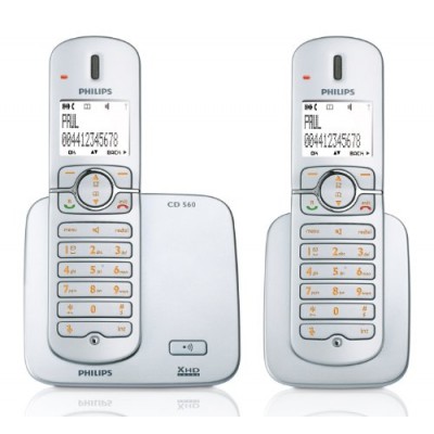 Philips - CD5602S/38 - Téléphone sans fil - 2 combinés - Blanc