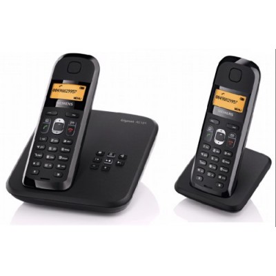 Siemens - Gigaset AS185 Duo - Téléphone sans fil DECT / GAP - Répondeur - Noir