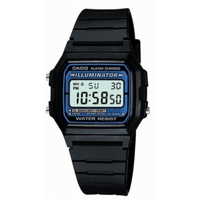 Casio - F-105W-1AWYEF - Montre homme - Digitale - Bracelet en caoutchouc noir