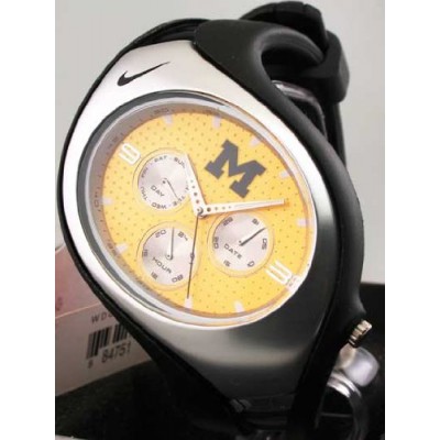 Men Womens Nike Sport Resin Ncaa Michigan Triax Swift 3 Eye Day Date montre WD0034-005 Montre