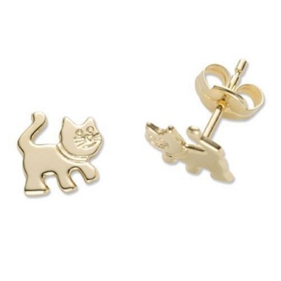 Miore - MK004E - Boucles d'Oreilles Enfants - Chaton en Or Jaune 750/1000