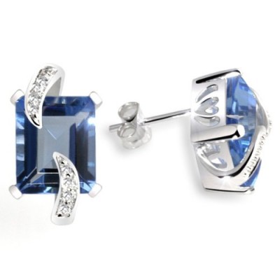 Goldmaid - Fa O886S - Boucles d'Oreille Femme - Argent 925/1000 - Oxyde de Zirconium Topaze Bleue