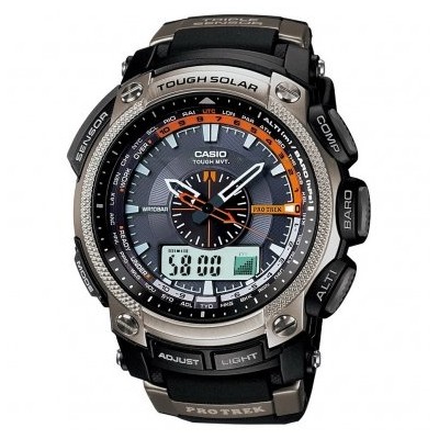 Casio - PRW-5000-1ER - Protrek - Montre Homme - Quartz Analogique et Digitale - Cadran Bleu - Bracelet en Résine Noir
