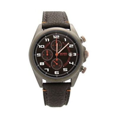Hugo Boss - 1512280 - Montre Homme - Quartz - Chronographe - Bracelet Cuir Noir