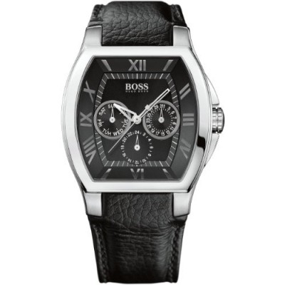 Hugo Boss - 1512494 - Montre Homme - Quartz Analogique - Cadran Noir - Bracelet Cuir Noir