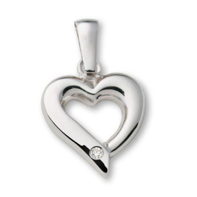 Miore - Pendentif Femme - Or Blanc 750/1000 - Diamant - Coeur