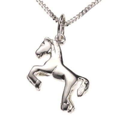 Zeeme For Kids - Collier Enfant - Argent 925/1000 - Pendentif Cheval - 36/38 cm