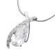 Zeeme Silver - Collier Femme - Pendentif Goutte - Argent 925/1000 - Oxyde de Zirconium - 42 cm
