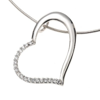 Zeeme Silver - Collier Femme - Pendentif "Coeur" - Argent 925/1000 - 45 cm