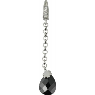 R&T - Pendentif Pendant Femme - Argent 925/1000 - 1.20Gr - Oxydes de Zirconium Noirs