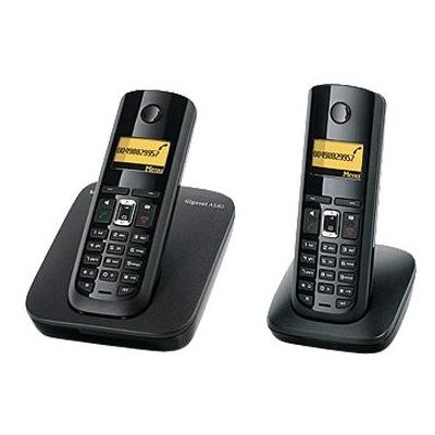 Siemens - Gigaset A580 Duo - Téléphone numérique sans fil Eco DECT + 1 Combiné supplémentaire - Son HDSP - Fonction SMS - 