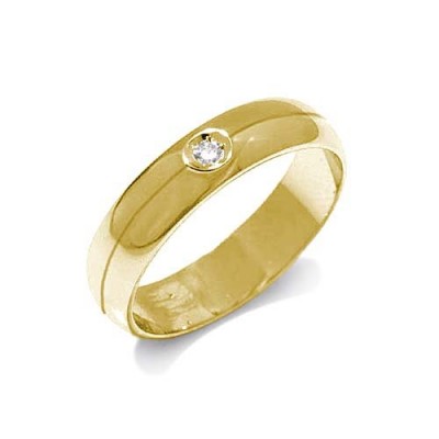 Anniversaire Bague Unisex en Or - 750/1000 avec Diamant, forme Alliance, ligne Mariage