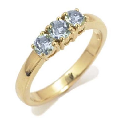Anniversaire Bague Femme en Or - 750/1000 avec Aigue-marine, forme Alliance, ligne Mariage
